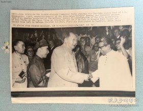 现货 罕见美联社老照片：1967年6月20日毛泽东、周恩来及林彪会见亚非作家局秘书长R.D.Senanayake照片