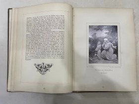 现货 罕见稀缺 1887年德文版 《古斯塔夫·弗雷塔格画廊》Gustav-Freytag-Galerie 二十幅钢板画  精装造型皮面大16开 三面鎏金 七品