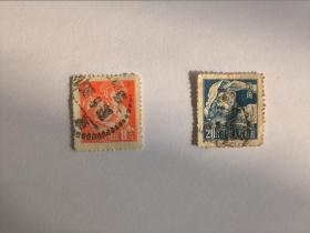 邮票--普通邮票：普 8 工农兵图案（9-7,8）