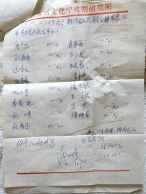 江苏昆剧院组织“幽兰乐团”1990年代初资料一组：《南京 夫子庙大成殿古乐器演奏说明》《南京 夫子庙的古乐演出和演出后的思考》、演出请柬、幽兰乐团团员登记表14张（徐坤荣、钱洪明、王振声等亲笔填写），以及相关运营支出单据等（详见描述和图片）【著名昆曲学者、曾任江苏省昆剧院院长：徐坤荣旧藏】