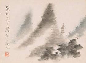 清代 虚谷  山水画 04 高精复制品