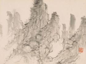 清代 虚谷  山水画 03 高精复制品