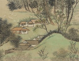 清代 王翚  仿赵孟頫江村清夏图  高精复制品  台北故宫博物院藏