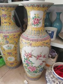 古玩老瓷器清代粉彩瓷瓶