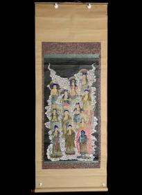 日本回流老字画《民国十三佛像》6709书画挂画字画手绘真迹成品