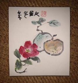 【手绘】小品字画3684日本回流色纸中古书画书房茶室茶道摆件收藏