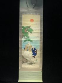 日本回流老字画福寿老人4056中古真迹书画