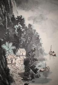 日本回流老字画《漓江山水》6545书画挂画字画手绘真迹成品