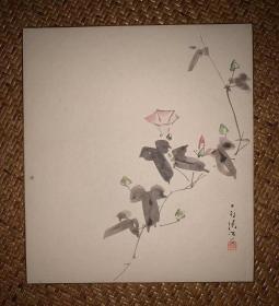 【手绘】小品字画3573日本回流色纸中古书画书房茶室茶道摆件收藏