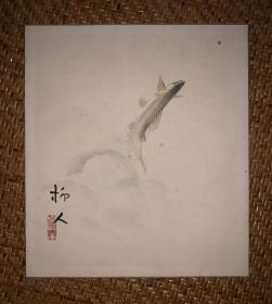 【手绘】小品字画3881日本回流色纸中古书画书房茶室茶道摆件收藏