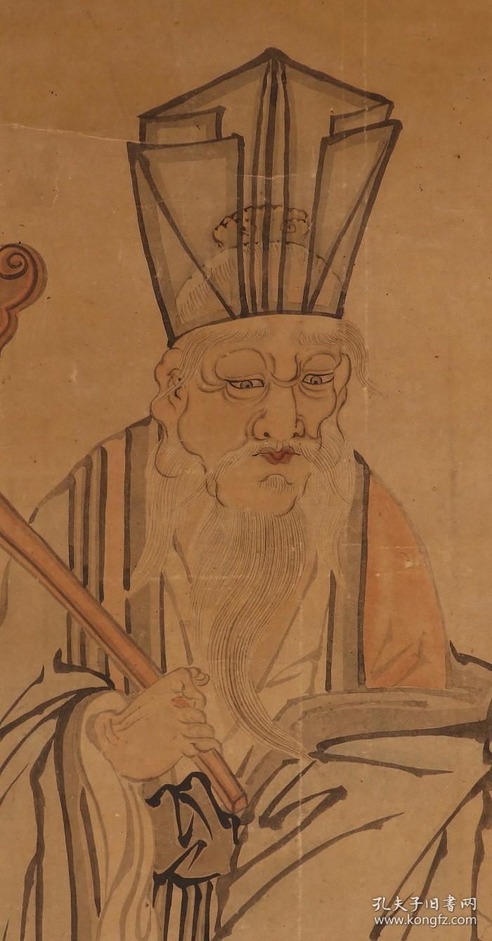 【手绘】清代白鹿寿老人6427回流老字画书房茶室中古真迹