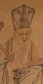 【手绘】清代白鹿寿老人6427回流老字画书房茶室中古真迹
