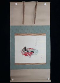 【手绘】《歌仙小野小町》7470书画挂轴日本回流茶道茶室字画真迹
