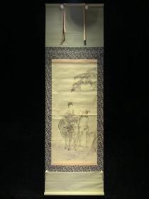 日本回流老字画古人耕牛绘4121中古真迹书画