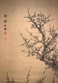 日本回流老字画柳溪仙史墨梅图3958中古真迹书画