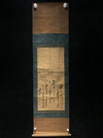 日本回流老字画清代三神版印画4071中古真迹书画