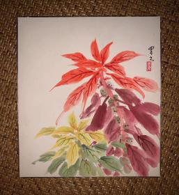 【手绘】小品字画3704日本回流色纸中古书画书房茶室茶道摆件收藏