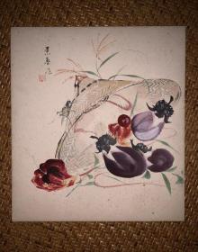 【手绘】小品字画3808日本回流色纸中古书画书房茶室茶道摆件收藏