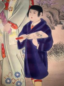 日本回流字画二战时期添彩版印人物4304纸本书画挂轴真迹收藏