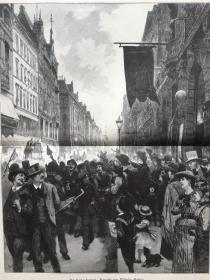 【现货 包邮】1894年巨幅木刻版画《德皇驾临》（Der Kaiser Kommt） ，尺寸约54.2*40.8厘米