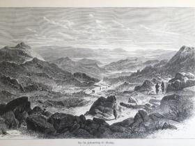 【现货 包邮】1880年大幅木刻版画《黑山.格兰尼察的荒野岩石aus der felsenwildnisz der granitza》，艺术家prof.c.haase的油画作品，黑山：黑色花岗岩巨石山脉，现黑山国家公园，尺寸约41*28厘米