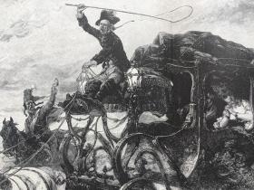 【现货 包邮】《在波兰边界抓捕科塞尔伯爵夫人》（Verhaftung der Gräfin Kosel an der Sächsisch=polnischen Grenze），1886年，巨幅木刻版画，纸张尺寸56×41厘米