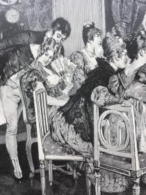 【现货 包邮】《王子受洗》（Die Taufe）出自19世纪德国画家，利奥波德·施穆茨勒（Leopold Schmutzler，1864–1941）的油画作品；1887年，木刻版画，纸张尺寸56×41厘米