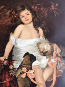 【百元 包邮】《甜心》（Mein Liebling）出自19时世纪法国画家Antonia de Banuelos（？-1914）作品；1896年，套色木刻版画 ，纸张尺寸约56×41厘米