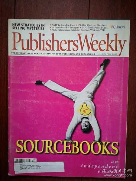 《Publishers Weekly 》出版商周刊，（美国原版出版杂志，英文）1999年4月26日，全彩铜版