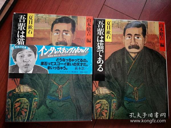 吾辈は猫である（日文原版）硬精装带盒套，日本の古典现代语訳 夏目漱石 著，大16开，铜版纸，大量插图