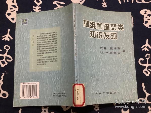 高维稀疏聚类知识发现 冶金工业出版社