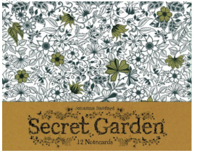 Secret Garden:12 Notecards 填色涂色书秘密花园卡片