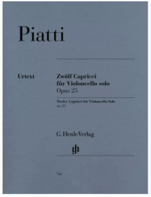 12 Capricci op25 for Violoncello solo 进口艺术 皮亚蒂大提琴随想曲12首 op25 带指法