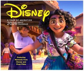 现货 迪士尼2026年日历 每天一页 可支撑 电影周边 动画剧照 皮克斯 Disney a Year of Animation Daily Calendar 英文原版进口台历