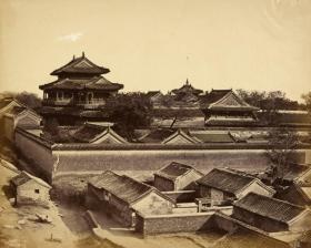 清代北京老照片，安定门远眺，拍摄时间：1860年，老照片复制，限量版