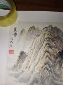 便宜出：两副不错传统山水镜框（王润福画）有装裱，无外框（画的很不错）一幅旭日东升、一幅晨雾