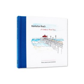 小型本 Manhattan beach 曼哈顿海滩 美国加利福尼亚州西南部城市 海滩海岸生活 彩色插画册