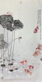 得自作者本人，终身保真（有合影）      刘振波，字听涣，1974年生，河北宁晋人，中国美术家协会会员，中国工笔画学会理事，河北省工笔画学会副会长，邢台市美协副主席。