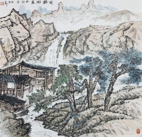 得自作者本人，终身保真（有合影）           吴金平，1967年出生于湖南省石门县，1988年毕业于河北工艺美校，1994年毕业于中央工艺美术学院，获文学学士学位。中国美术家协会会员，中央国家机关美术家协会理事，国家一级美术师，中国气象局华风气象影视中心艺术总监。