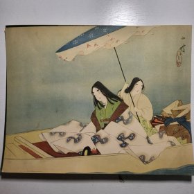 日本回购古美术；名家浮世绘画，古艺术 29cmx22cm   （37）