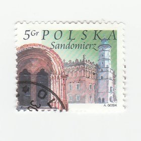 2004年波兰邮票 桑多梅日地标建筑 3.1*2.5cm 1.8