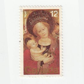 1978年加拿大邮票 圣母子画像 2.4*4cm
