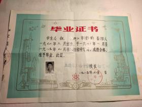 上海市上海中学1985年毕业证书应挺岳元岳孙应世雄子应挺