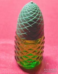 旧瓶90年代购正品小样版香水内原装香液菠萝状绿琉璃瓶子保真品旧货物件趣味收藏化妆美容盛具 XS78