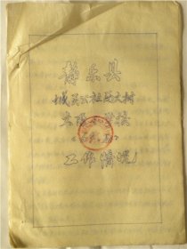 1969年山西省静乐县城关公社西大树大队小学校1969年工作情况（1969年）