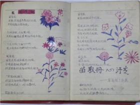 山西省太原市电影公司《电影工作笔记本》一个妙龄少女自制美术笔记.带两张邮票(1976年左右)