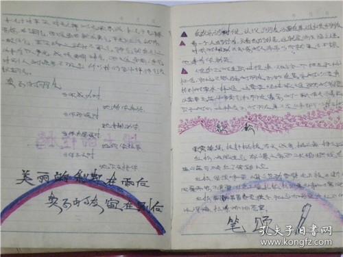 山西省太原市电影公司《电影工作笔记本》一个妙龄少女自制美术笔记.带两张邮票（1976年左右）