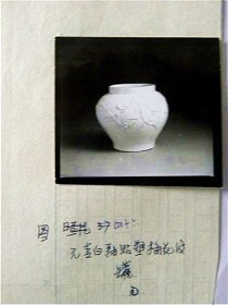 早期天津市文物管理处馆藏（元）青白釉贴塑梅花纹罐【照片】