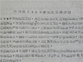 山西省清徐县1960年文化工作计划