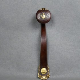 紫铜浮雕鎏金如意，长37厘米，重880克，¥1800